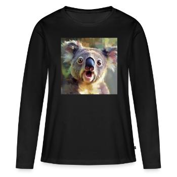 Koala - Frauen Premium Bio Langarmshirt - Schwarz - Vorne - Julia (174cm)