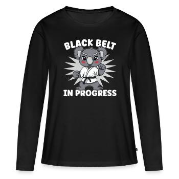 Karaté Ceinture Noire - T-shirt manches longues Premium bio Femme - noir - Devant - Julia (174cm)