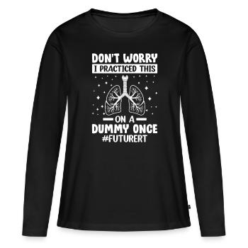 J’ai pratiqué cela sur un mannequin une fois futur RT - T-shirt manches longues Premium bio Femme - noir - Devant - Julia (174cm)