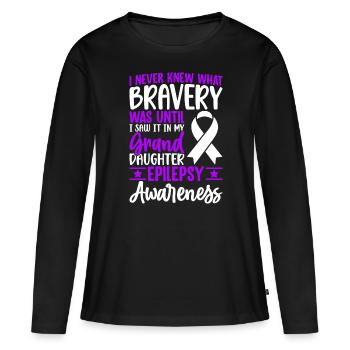 Je n’ai jamais su ce qu’était la bravoure jusqu’à ce que Funny - T-shirt manches longues Premium bio Femme - noir - Devant - Julia (174cm)