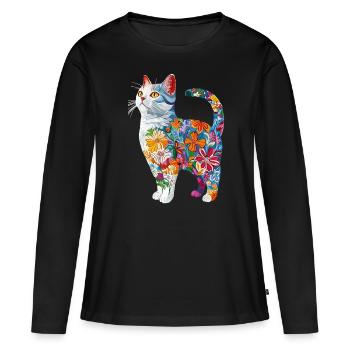Britisch Kurzhaar - Frauen Premium Bio Langarmshirt - Schwarz - Vorne - Julia (174cm)