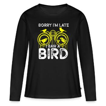 Observation des oiseaux Mignon Amoureux des oiseaux - T-shirt manches longues Premium bio Femme - noir - Devant - Julia (174cm)