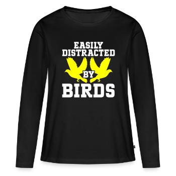 Observation des oiseaux Mignon Amoureux des oiseaux - T-shirt manches longues Premium bio Femme - noir - Devant - Julia (174cm)