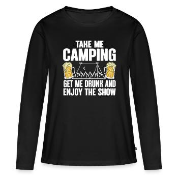 Camping Feu de camp Camper - T-shirt manches longues Premium bio Femme - noir - Devant - Julia (174cm)