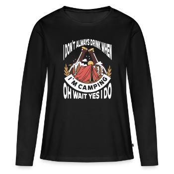 Camping Feu de camp Camper - T-shirt manches longues Premium bio Femme - noir - Devant - Julia (174cm)