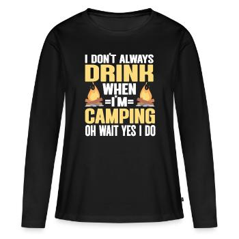 Camping Feu de camp Camper - T-shirt manches longues Premium bio Femme - noir - Devant - Julia (174cm)