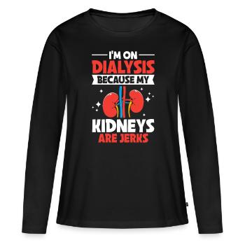 Mes reins sont des saccades drôle dialyse néphrologie - T-shirt manches longues Premium bio Femme - noir - Devant - Julia (174cm)