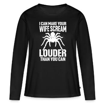 Drôle Tarentule Multi Legged Entomologie Poilu - T-shirt manches longues Premium bio Femme - noir - Devant - Julia (174cm)