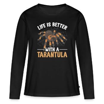 Drôle Tarentule Multi Legged Arachnide Poilu - T-shirt manches longues Premium bio Femme - noir - Devant - Julia (174cm)