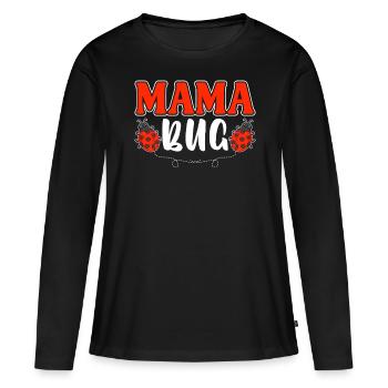 Mama Bug Drôle Coccinelle Entomologiste Bugs Maman - T-shirt manches longues Premium bio Femme - noir - Devant - Julia (174cm)