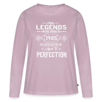 Legenden wurden 1985 geboren - Frauen Premium Bio Langarmshirt - Altrosa - Vorne - Julia (174cm)