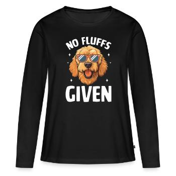 Keine Flusen gegeben Lustiger Golden Doodle Hütehund - Frauen Premium Bio Langarmshirt - Schwarz - Vorne - Julia (174cm)