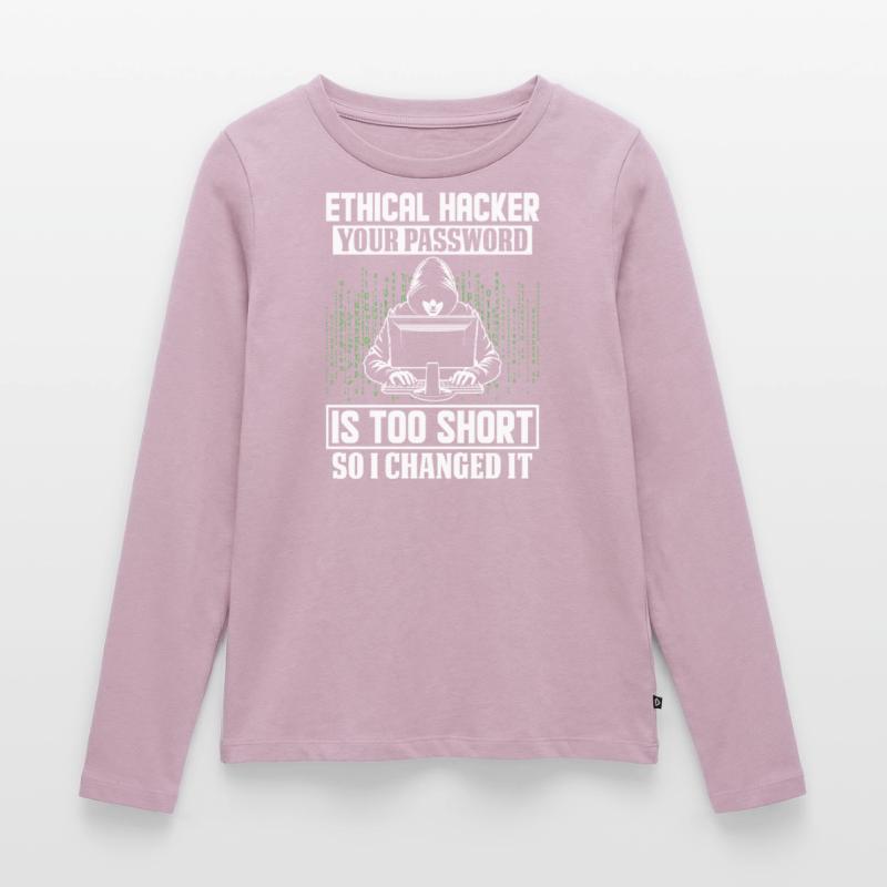 Ethical Hacker Cyber Security Code Cracker Funny Women's Premium Organic Long Sleeve Shirt