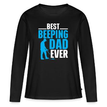 Metal Detectorist Metal Detecting - Frauen Premium Bio Langarmshirt - Schwarz - Vorne - Julia (174cm)