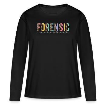 Scène de crime d’un demi-léopard - T-shirt manches longues Premium bio Femme - noir - Devant - Julia (174cm)