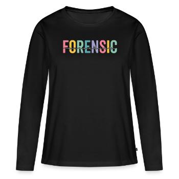 Enquêteur judiciaire Enquêteur de scène de crime - T-shirt manches longues Premium bio Femme - noir - Devant - Julia (174cm)