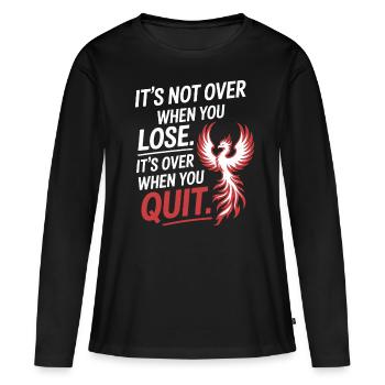 Ce n’est pas fini quand vous perdez la motivation de la persévérance - T-shirt manches longues Premium bio Femme - noir - Devant - Julia (174cm)