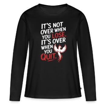 Ce n’est pas fini quand vous perdez la motivation de la persévérance - T-shirt manches longues Premium bio Femme - noir - Devant - Julia (174cm)