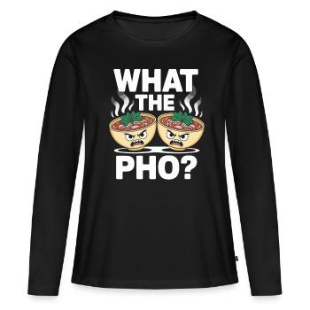 Qu’est-ce que le Pho Vietnam Voyage Nouilles Soup Love Pho - T-shirt manches longues Premium bio Femme - noir - Devant - Julia (174cm)
