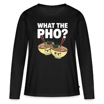Qu’est-ce que le Pho Vietnam Voyage Nouilles Soup Love Pho - T-shirt manches longues Premium bio Femme - noir - Devant - Julia (174cm)
