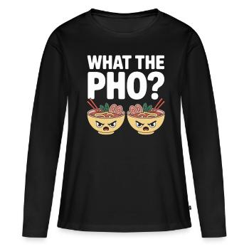 Qu’est-ce que le Pho Vietnam Voyage Nouilles Soup Love Pho - T-shirt manches longues Premium bio Femme - noir - Devant - Julia (174cm)