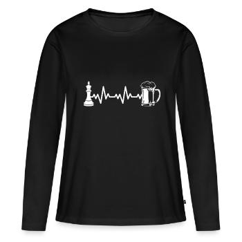 Échec d’échecs - T-shirt manches longues Premium bio Femme - noir - Devant - Julia (174cm)