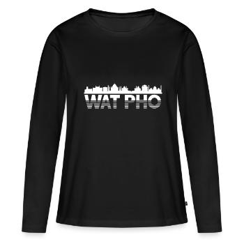 Thailand - Frauen Premium Bio Langarmshirt - Schwarz - Vorne - Julia (174cm)