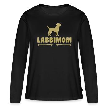 Labrador - T-shirt manches longues Premium bio Femme - noir - Devant - Julia (174cm)
