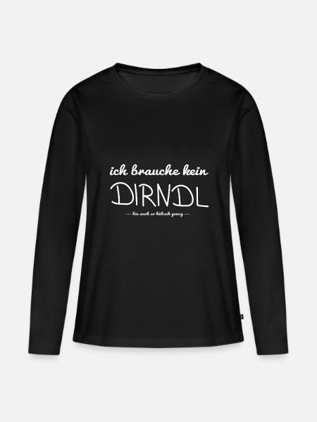Dirndl - Frauen Premium Bio Langarmshirt - Schwarz
