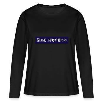 Grand-mèreveilleuse. Mamie merveilleuse. - T-shirt manches longues Premium bio Femme - noir - Devant - Julia (174cm)
