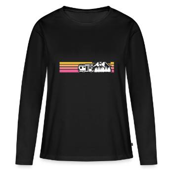 Camping Camping bande de camping - T-shirt manches longues Premium bio Femme - noir - Devant - Julia (174cm)