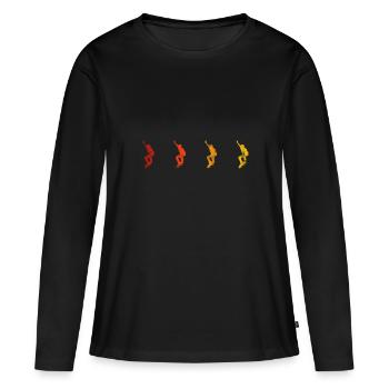 Skateboarder Skateboard Skater Skate Skateing - T-shirt manches longues Premium bio Femme - noir - Devant - Julia (174cm)