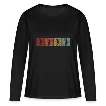Skateboarder Skateboard Skater Skate Skateing - T-shirt manches longues Premium bio Femme - noir - Devant - Julia (174cm)