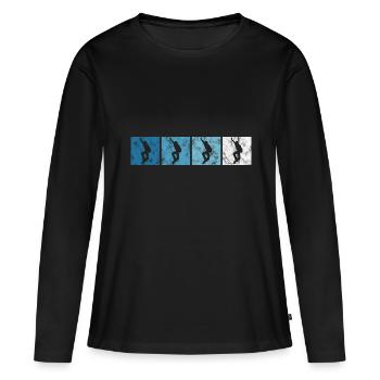 Skateboarder Skateboard Skater Skate Skateing - T-shirt manches longues Premium bio Femme - noir - Devant - Julia (174cm)