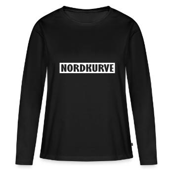 Au stade Nordkurve - T-shirt manches longues Premium bio Femme - noir - Devant - Julia (174cm)