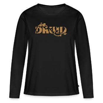 DRUID - T-shirt manches longues Premium bio Femme - noir - Devant - Julia (174cm)