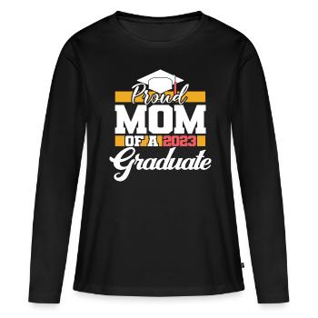 Proud Mom Of A 2023 Graduate Graduation For Women - Women's Premium Organic Long Sleeve Shirt - black - Front - Julia (174cm)