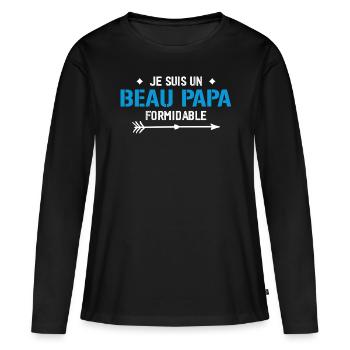 Je suis un beau-papa formidable - cadeau beau-père - T-shirt manches longues Premium bio Femme - noir - Devant - Julia (174cm)