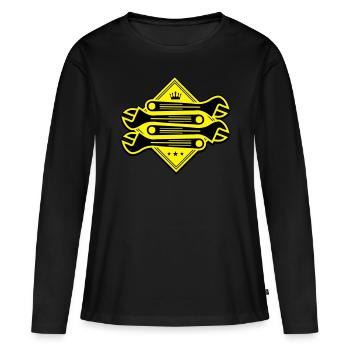 wrench - Women's Premium Organic Long Sleeve Shirt - black - Front - Julia (174cm)