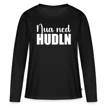 NUA NED HUDLN DIALECTE BAVAROIS AUTRICHIEN - T-shirt manches longues Premium bio Femme - noir - Devant - Julia (174cm)