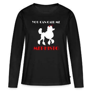 Caniche Mephisto Faust Goethe Sort - T-shirt manches longues Premium bio Femme - noir - Devant - Julia (174cm)