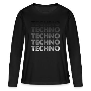 Techno | Hard Dark Acid Techno Music - Women's Premium Organic Long Sleeve Shirt - black - Front - Julia (174cm)