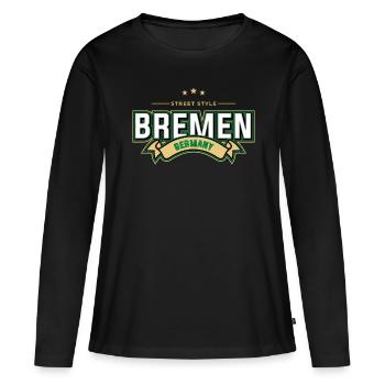 Brême - T-shirt manches longues Premium bio Femme - noir - Devant - Julia (174cm)
