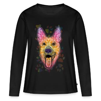 German shepherd dog - Women's Premium Organic Long Sleeve Shirt - black - Front - Julia (174cm)