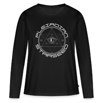 Pleiadian Starseed Gift - Women's Premium Organic Long Sleeve Shirt - black - Front - Julia (174cm)