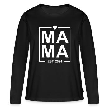 Mama Est 2024 - Frauen Premium Bio Langarmshirt - Schwarz - Vorne - Julia (174cm)