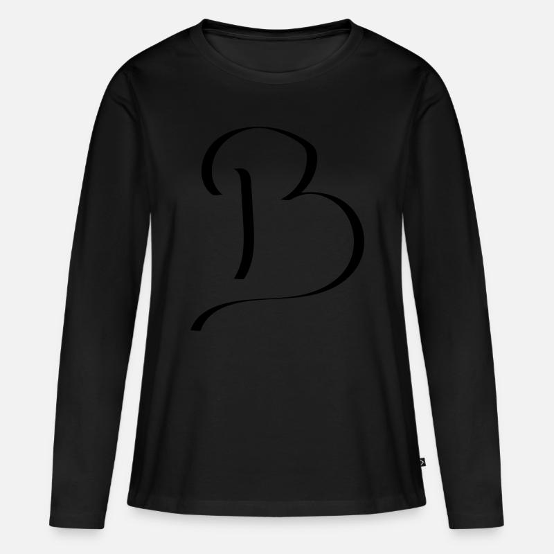 b - Frauen Premium Bio Langarmshirt - Schwarz