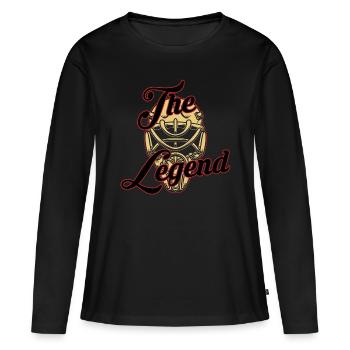 La Légende - T-shirt manches longues Premium bio Femme - noir - Devant - Julia (174cm)