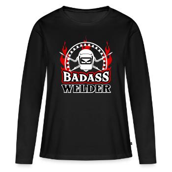 Soudeur badass - T-shirt manches longues Premium bio Femme - noir - Devant - Julia (174cm)