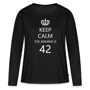 Answer 42 - Women's Premium Organic Long Sleeve Shirt - black - Front - Julia (174cm)